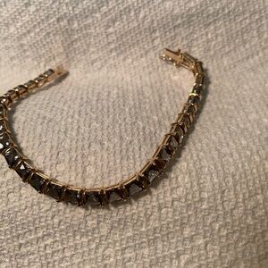 Gold over sterling silver light, purple smoky bracelet